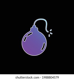 Icono del vector de gradiente azul de la bomba