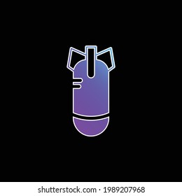 Bomb blue gradient vector icon