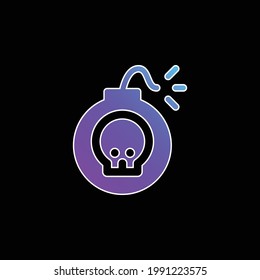 Bomb blue gradient vector icon