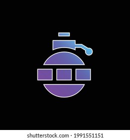 Icono del vector de gradiente azul de la bomba