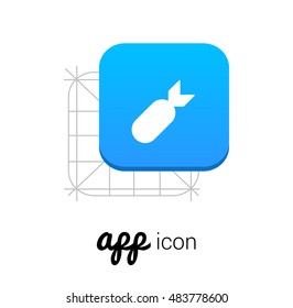 Bomb Blue Mobile App UI/UX Button Corporate Logo / Icon Design