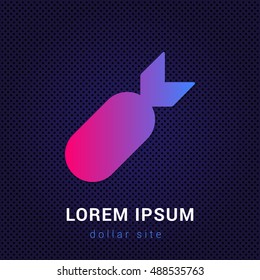 Bomb Blue & Red colorful gradient attractive bright material Icon / Logo Design