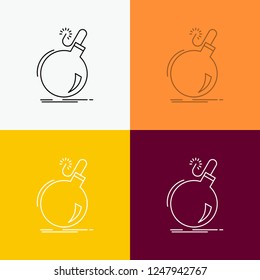Bomb, boom, danger, ddos, explosion Icon Over Various Background. Line style design, designed for web and app. Eps 10 vector illustration