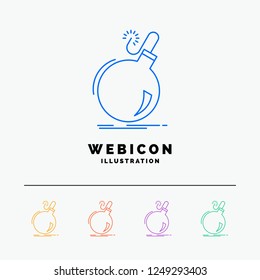 Bomb, boom, danger, ddos, explosion 5 Color Line Web Icon Template isolated on white. Vector illustration