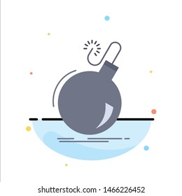 Bomb, boom, danger, ddos, explosion Flat Color Icon Vector. Vector Icon Template background