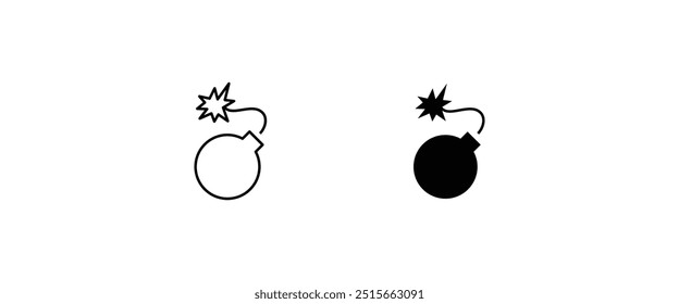 Bomba, Botón del icono del auge, Vector, muestra, símbolo, logotipo, ilustración, movimiento editable, estilo plano del diseño aislado en blanco