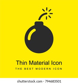 Bomb bright yellow material minimal icon or logo design