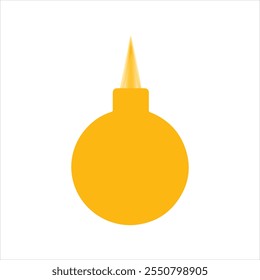 bomb with a burning fuse flat vector, Cartoon bomb with burning fuse, Bomb icon. Christmas or happy New Year, Bomb 