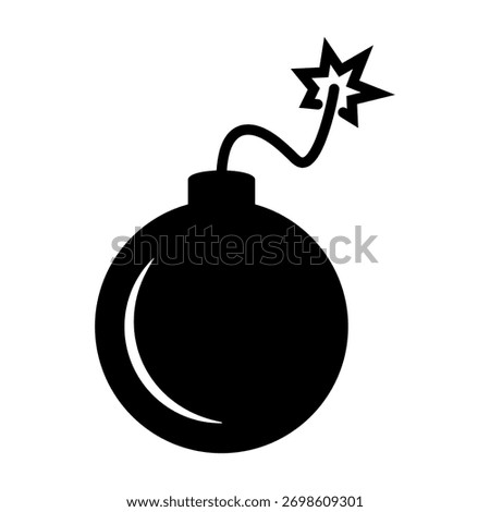 Bomb with Burning Fuse Icon – Explosive Danger Symbol, Detonation and Warning Symbol