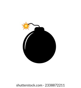 bomb with burning fuse. Vector illustration