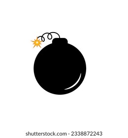 bomba con fusible en llamas. Ilustración del vector