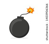bomb with burning wick on a white background