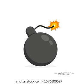 Bomb Burning Wick On White Background Stock Vector (Royalty Free ...