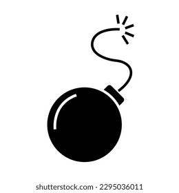 bomb with burning wick on a white background vector