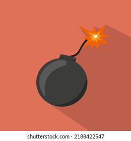 A Bomb With A Burning Wick. Vector Illustration