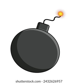 bomb with burning wick vector illustration isolated on white background