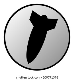 Bomb button on white background. Vector illustration.