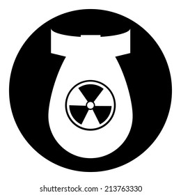 Bomb button on white background. Vector illustration.