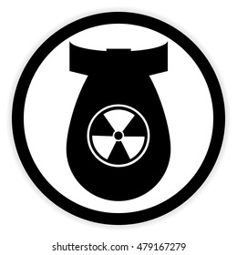 Bomb button on white background. Vector illustration.