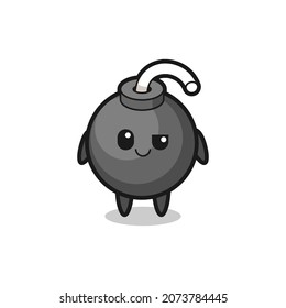 caricatura de bomba con expresión arrogante, diseño de estilo lindo para camiseta, pegatina, elemento logo
