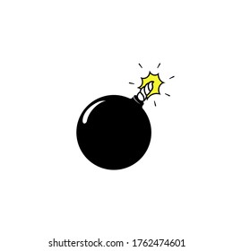 Bomb Cartoon Symbol flach. Vektorgrafik einzeln auf weißem Hintergrund. EPS10.