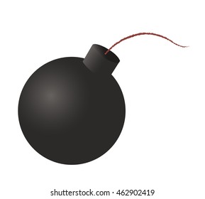 BOMB cartoon icon , bomb ready to explode 