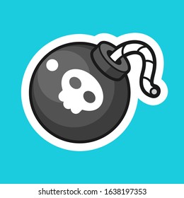 Bomb cartoon sticker vector design