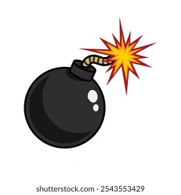 Ilustración de diseño de Vector de dibujos animados de bomba