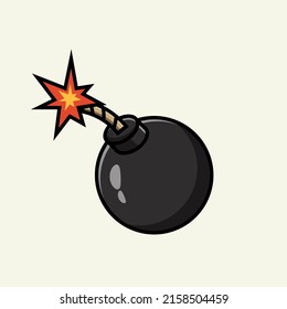 Bomb Cartoon Vector Flat Design Illustration Stock Vector (Royalty Free