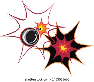 bomb cartoon vector graphic illustaration