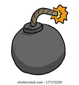 bomb / cartoon vector and illustration, isolated on white background.
