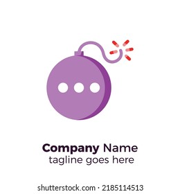 bomb chat simple professional logo design vector illustration template