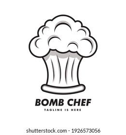 Bomb and chef hat logo template