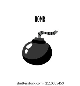 Una imagen de un clip de bomba en un sencillo estilo plano sobre un fondo blanco