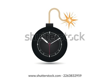 Bomb with clock timer illustration premium vector
