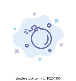 Bomb, Comet, Explosion, Meteor, Science Blue Icon on Abstract Cloud Background