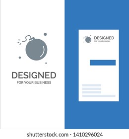 Bomb, Comet, Explosion, Meteor, Science Grey Logo Design and Business Card Template
