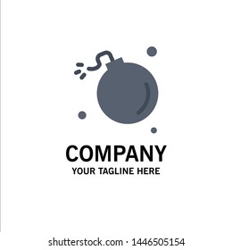 Bomb, Comet, Explosion, Meteor, Science Business Logo Template. Flat Color