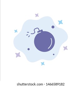 Bomb, Comet, Explosion, Meteor, Science Blue Icon on Abstract Cloud Background. Vector Icon Template background
