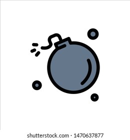 Bomb, Comet, Explosion, Meteor, Science  Flat Color Icon. Vector icon banner Template. Vector Icon Template background