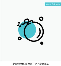 Bomb, Comet, Explosion, Meteor, Science turquoise highlight circle point Vector icon