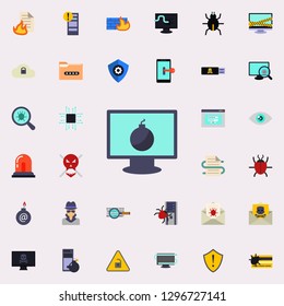 bomb in the computer icon. Virus Antivirus icons universal set for web and mobile