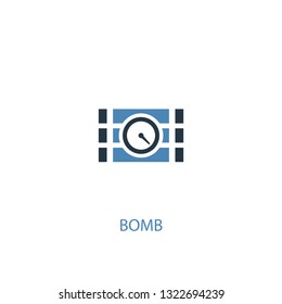 bomb concept 2 colored icon. Simple blue element illustration. bomb concept outline symbol design