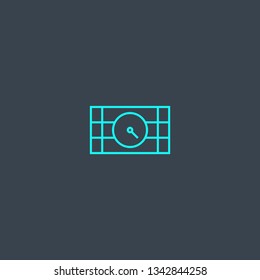 bomb concept blue line icon. Simple thin element on dark background. bomb concept outline symbol design. Can be used for web and mobile UI/UX