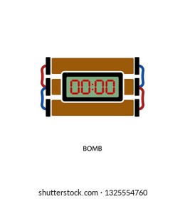 Bomb concept colored vector icon. Simple element illustration.