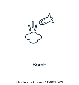 Bomb concept line icon. Linear Bomb concept outline symbol design. This simple element illustration can be used for web and mobile UI/UX.