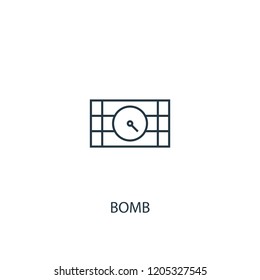 bomb concept line icon. Simple element illustration. bomb concept outline symbol design. Can be used for web and mobile UI/UX