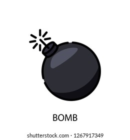 Bomb concept line icon. Simple element illustration. Bomb concept outline symbol design. Can be used for web and mobile UI/UX . Modern vector style. 