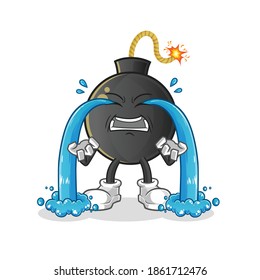 bomb crying illustration. character vector