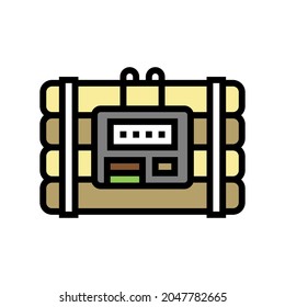 vector de icono de color de peligro de bomba. signo de peligro de bomba. ilustración de símbolo aislado
